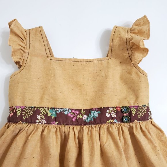 Matilda Jane Girl Secret Fields Golden Love Me Dress 2 Mustard Yellow Ru… - Picture 6 of 11